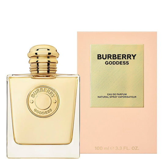 Burberry Goddess Eau de Parfum bottle photographed beside its box