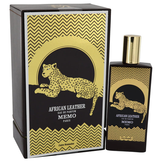 African Leather By Memo Paris bottle photographed beside its box
