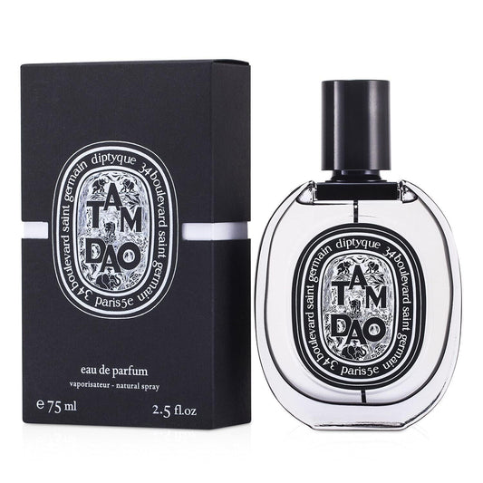 Bottle of Tam Dao Eau de Parfum By Diptyque shown next to its packaging