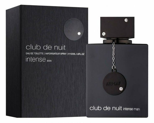 Armaf Club De Nuit Intense bottle photographed beside its box