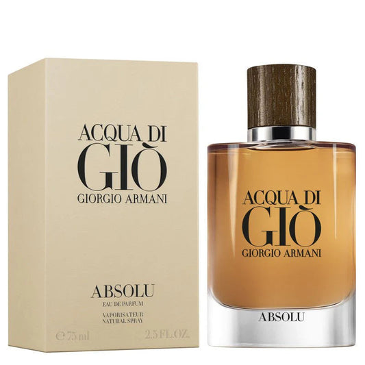 Giorgio Armani Acqua di Gio Absolu fragrance bottle and outer packaging