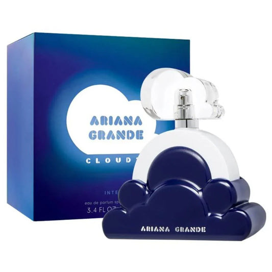 Ariana Grande Cloud Intense fragrance bottle and outer packaging