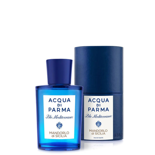 Bottle of Acqua di Parma Blu Mediterraneo Mirto di Panarea shown next to its packaging