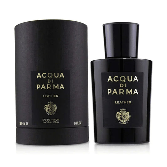 Acqua di Parma Leather fragrance bottle and outer packaging