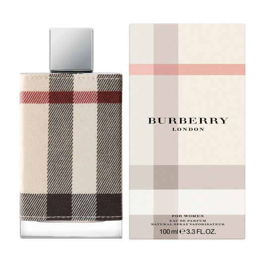 Burberry London for Women bottle photographed beside its box