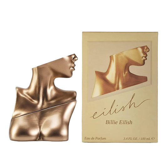 Bottle of Billie Eilish Eilish shown next to its packaging