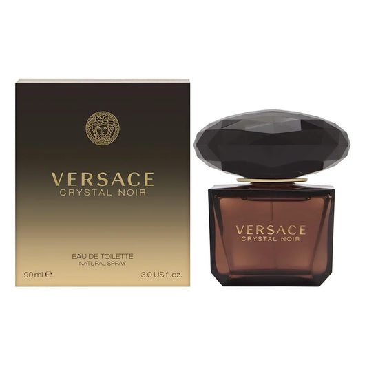 Crystal Noir Eau de Toilette By Versace fragrance bottle and outer packaging