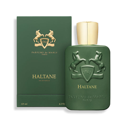 Haltane by Parfums de Marly bottle with box on a plain background