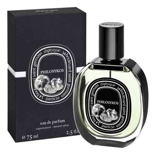 Bottle of Philosykos Eau de Parfum By Diptyque shown next to its packaging