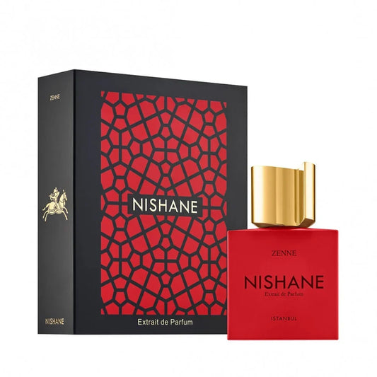 Bottle of Zenne By Nishane shown next to its packaging