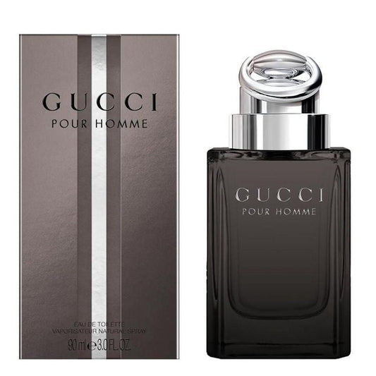 Gucci Pour Homme fragrance bottle and outer packaging