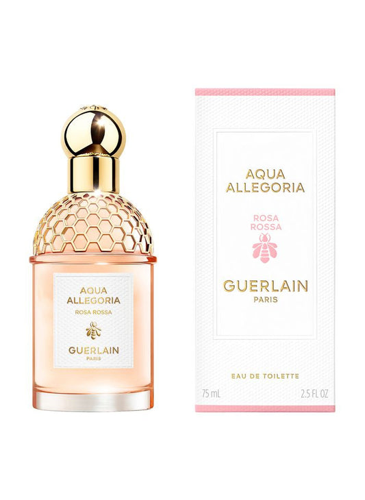 Guerlain Aqua Allegoria Rosa Rossa bottle with box on a plain background