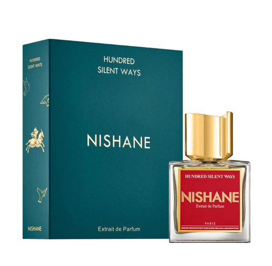 Hundred Silent Ways By Nishane bottle with box on a plain background