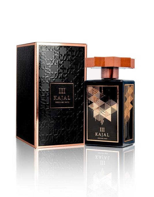 Kajal III bottle photographed beside its box