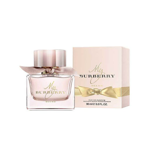 Bottle of My Burberry Blush shown next to its packaging