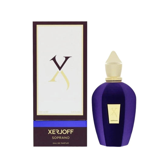 Soprano Eau de parfum bottle photographed beside its box