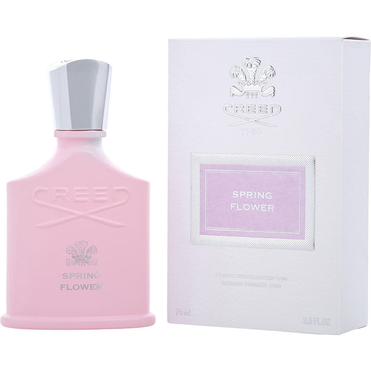 Creed Spring Flower bottle photographed beside its box