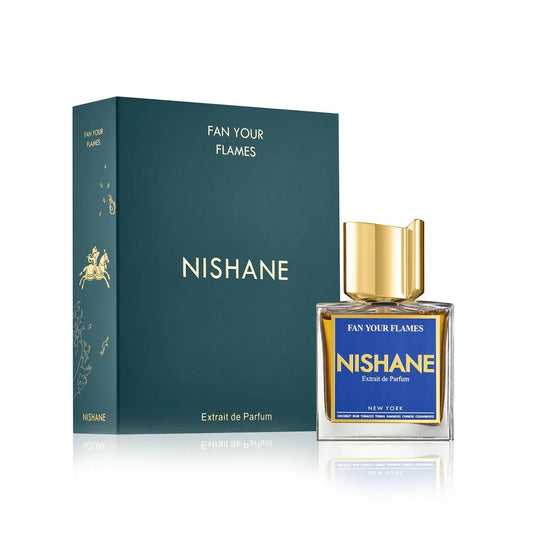Fan Your Flames By Nishane fragrance bottle and outer packaging