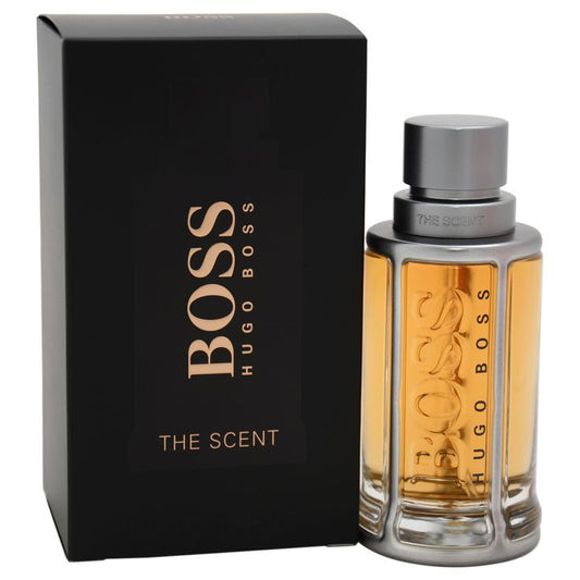 Hugo Boss The Scent bottle with box on a plain background