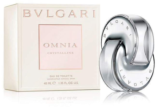 Bottle of Bvlgari Omnia Crystalline shown next to its packaging