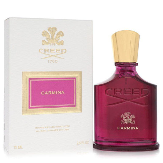 Creed Carmina bottle with box on a plain background