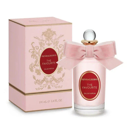 Bottle of The Favourite Penhaligon's For Women shown next to its packaging