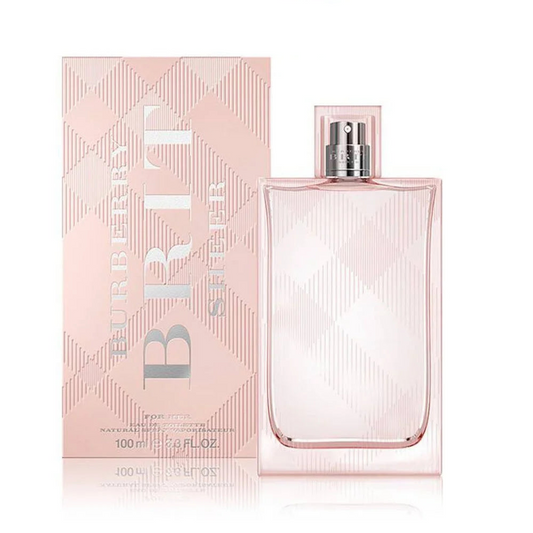 Bottle of Burberry Brit Sheer shown next to its packaging