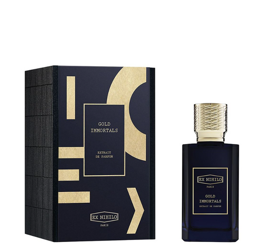 Bottle of Ex Nihilo Gold Immortals shown next to its packaging