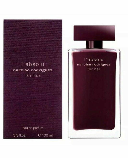 Bottle of L' Absolu By Narciso Rodriguez shown next to its packaging