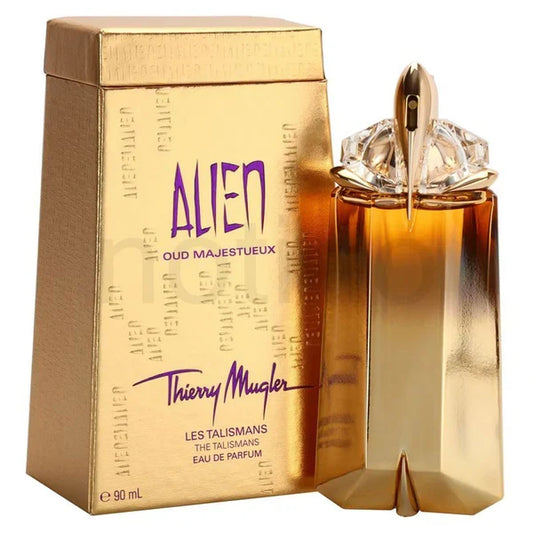 Alien Oud Majestueux fragrance bottle and outer packaging