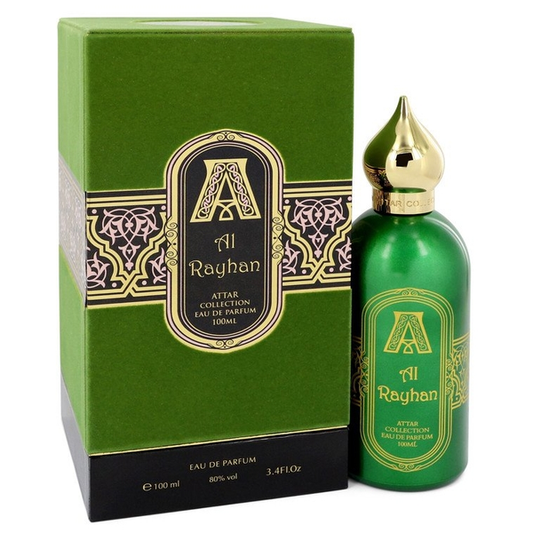 Bottle of Attar Collection Al Rayhan shown next to its packaging
