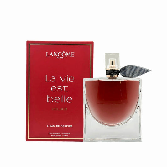 Lancôme La Vie Est Belle L'Elixir bottle photographed beside its box