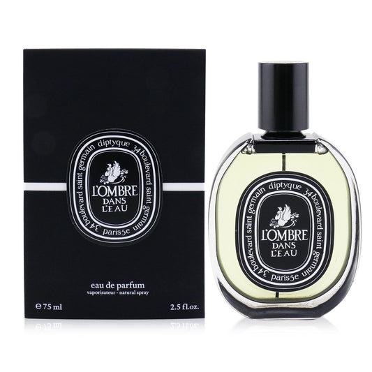 Diptyque L’Ombre Dans L’Eau Eau de Parfum bottle photographed beside its box