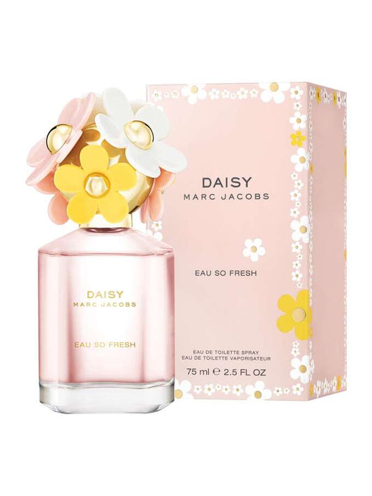 Daisy Eau So Fresh By Marc Jacobs bottle with box on a plain background