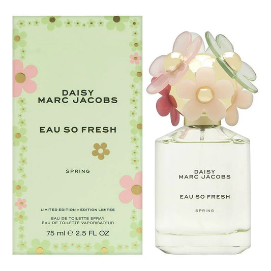 Daisy Eau So Fresh Spring By Marc Jacobs bottle photographed beside its box