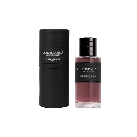 Dior Oud Ispahan bottle photographed beside its box