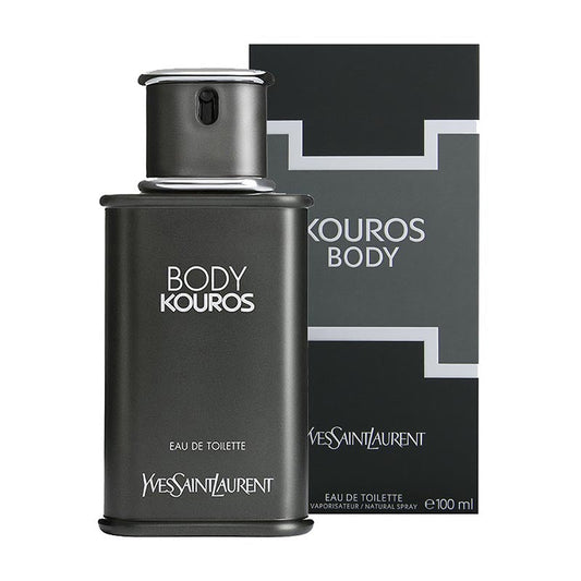 Body Kouros By Yves Saint Laurent bottle photographed beside its box
