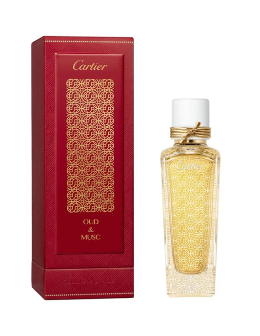 Cartier Oud & Musc fragrance bottle and outer packaging