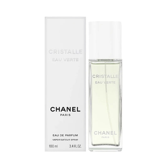 Chanel Cristalle Eau Verte Eau de Parfum fragrance bottle and outer packaging