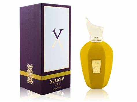 Coro Eau de parfum bottle with box on a plain background