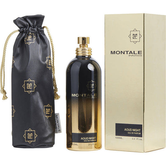 Montale Aoud Night bottle photographed beside its box