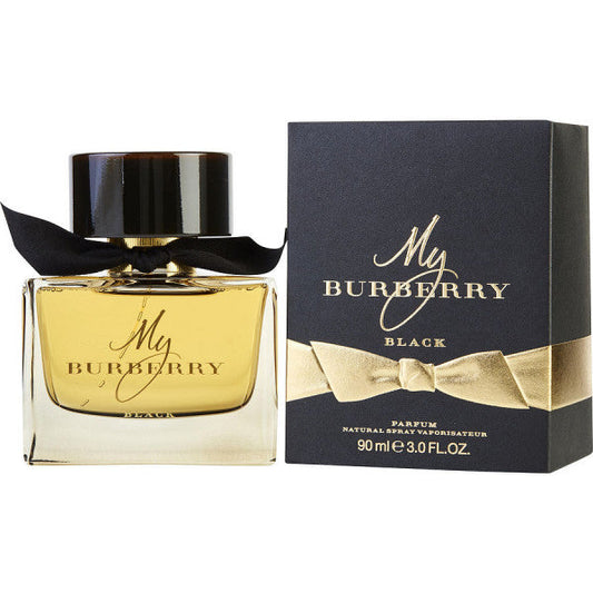 Bottle of My Burberry Black shown next to its packaging