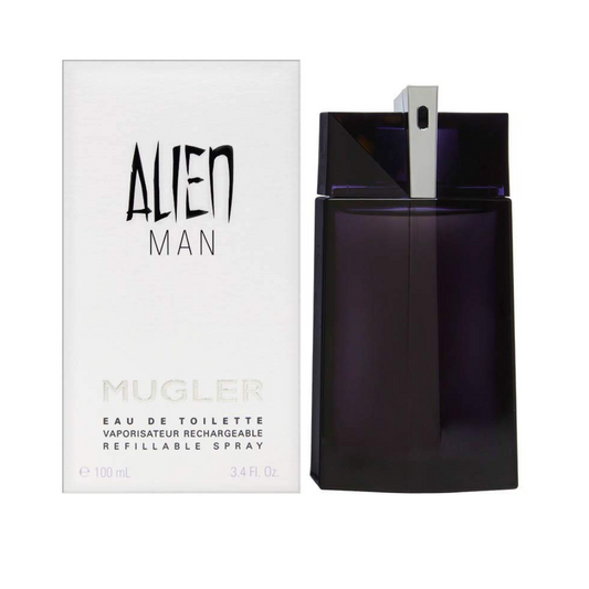 Bottle of Alien Man shown next to its packaging