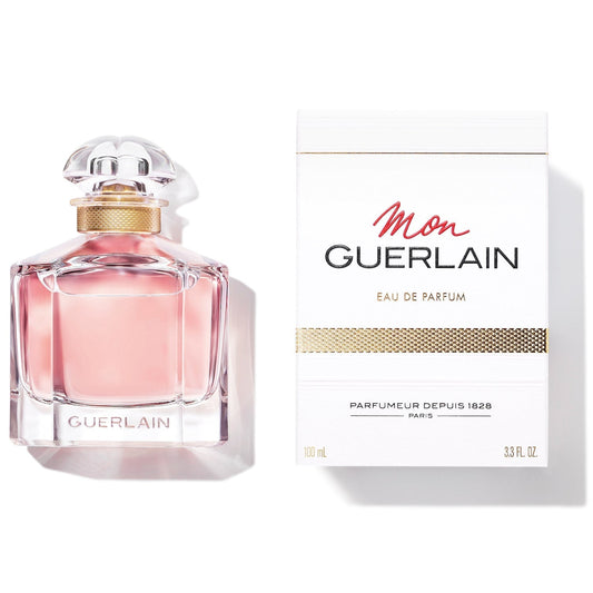 Mon Guerlain Eau de Parfum fragrance bottle and outer packaging