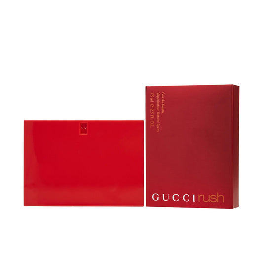 Bottle of Gucci Rush shown next to its packaging