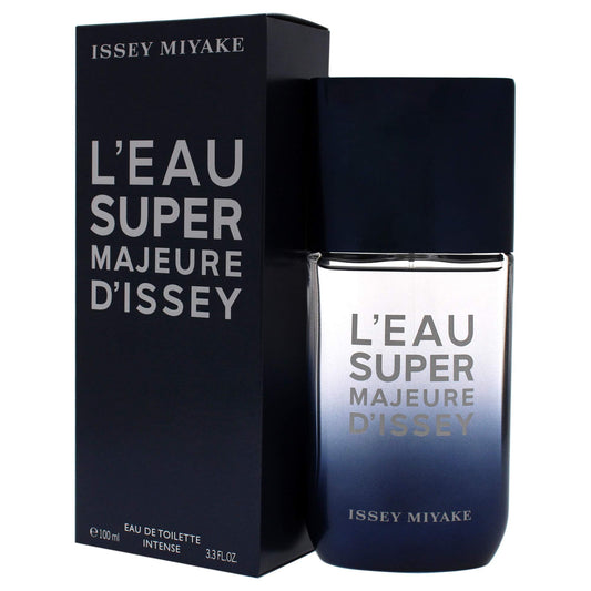 L'eau Super Majeur Dissey bottle photographed beside its box
