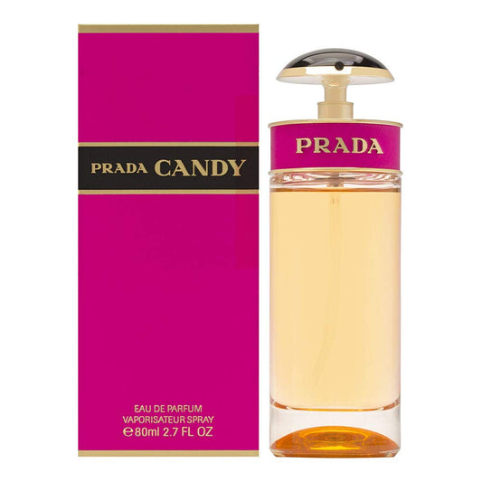 Prada Candy bottle photographed beside its box