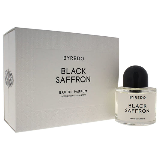 Byredo Black Saffron bottle photographed beside its box