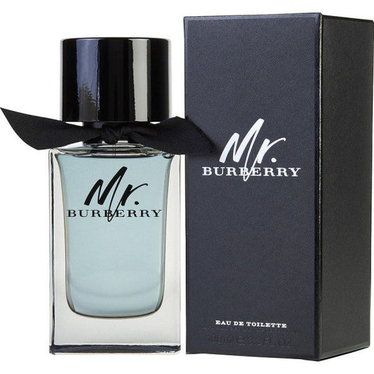 Mr. Burberry bottle photographed beside its box