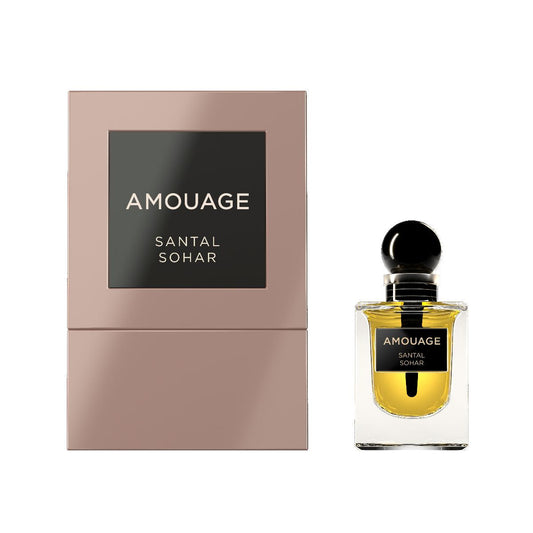 Bottle of Santal Sohar shown next to its packaging